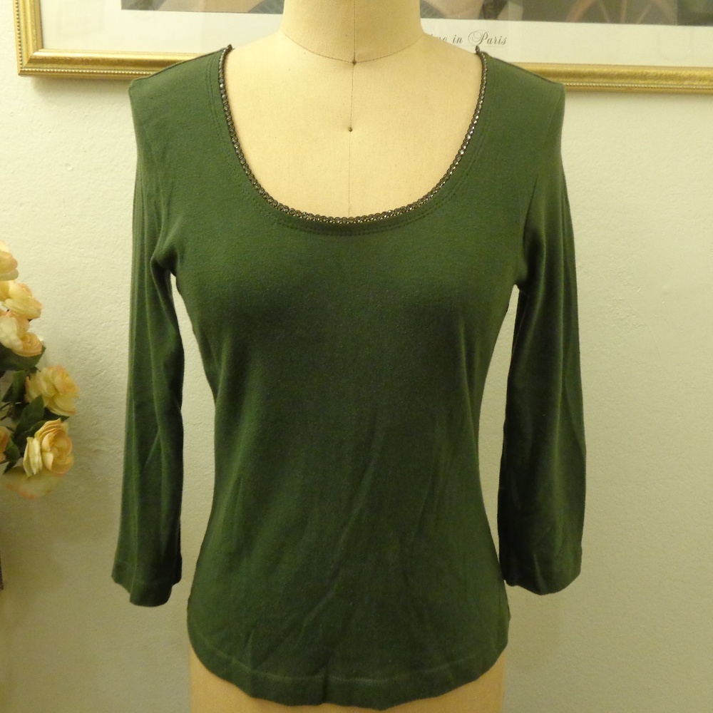 ALLEN by A.B.S Dark Green Long Sleeve Top